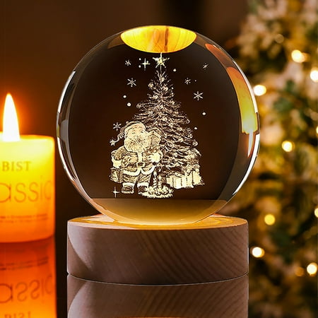 

GEHGWP Christmas Crystal Lamp Night Lights Astronaut Planet Globe 3D Solar System With LED Light Base Astronomy Gift Lamp Birthday Gift Lamps For Mot
