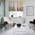 thumbnail image 4 of Yellow Blue Oil Painting Kitchen Curtains Small Short 39 Inch Length, Contemporary Abstract Art Grommet Top Bedroom Living Room Curtains, Light Filtering Cafe Curtain Drapes 2 Panels Set 55''x39'', 4 of 9