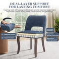 thumbnail image 6 of LEGAHOME Blue Upholstered Dining Chairs Set of 2, Modern Farmhouse Dining Room Chairs with Curved Backrest, Copper Nail Detailing and Solid Wood Legs for Kitchen, Dining Room, 6 of 8