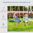 Outsunny 5in1 Kids Yard Playground Set with Saucer Swing, Slide, Seesaw, Metal Swing Set