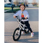 Royalbaby Boys Girls Kids Bike 12 In BMX Freestyle White 2 Hand Brakes Bicycles with Training Wheels Child Bicycle