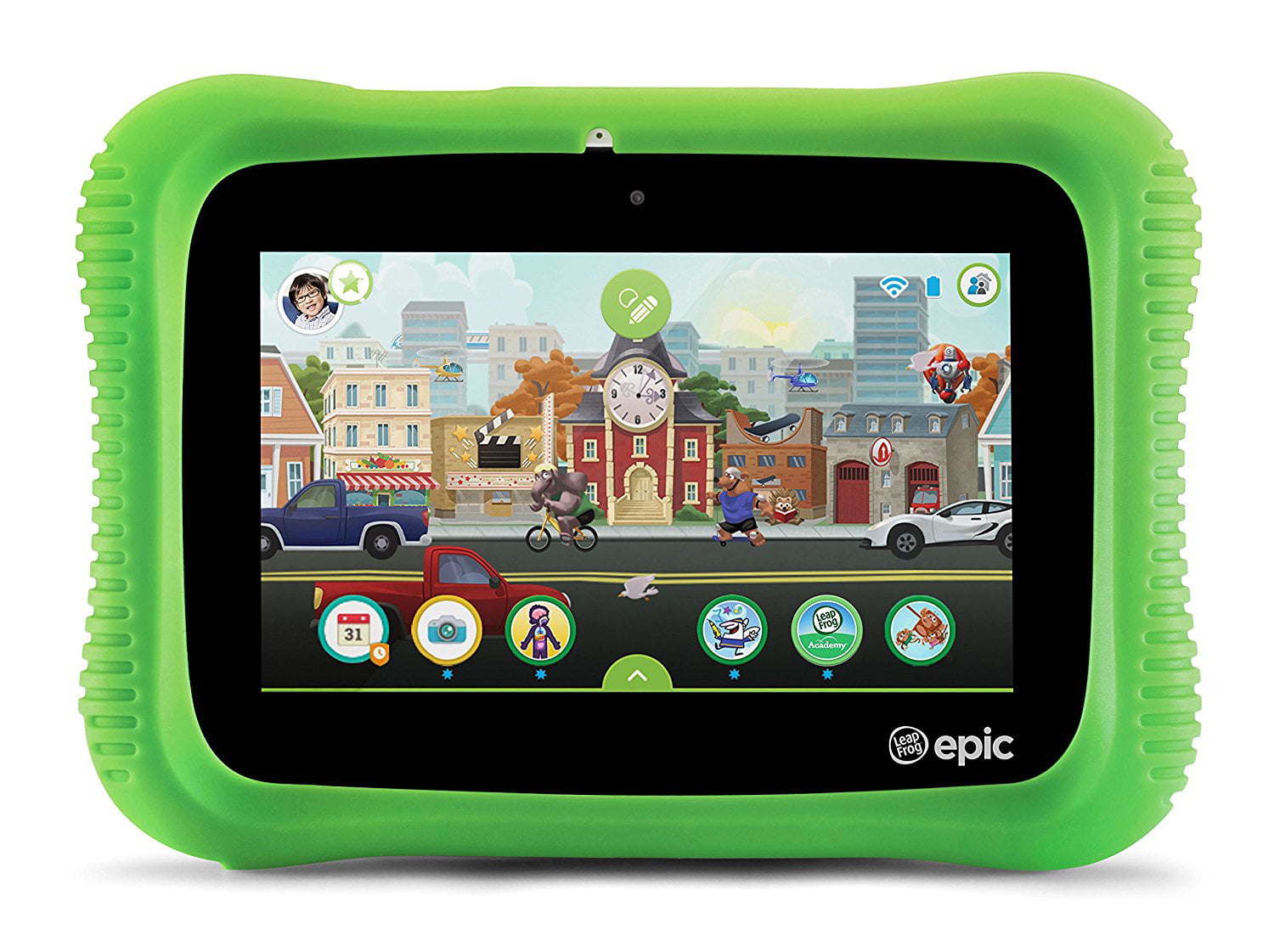LeapFrog Epic Academy Edition 7-Inch Touchscreen Kids Tablet with 1.3 GHz Quad-Core Processor 16GB Memory and Android OS, Green (New Open Box)