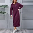 thumbnail image 6 of NMMUED Hoodie Dress for Women Womens Oversized Hoodies Long Hoodie Sweatshirt Dress Casual Sweatshirts for Women Loose Fit Hoodie Hooded Sweatshirt Women Wine M, 6 of 9