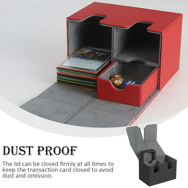 Langgg Trading Card Deck Box Storage Case Large Capacity Souvenir Dustproof Organizer Holder Container for Kids Adults Black