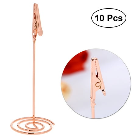 

11.5cm Table Number Holders Creative Photo Holder Stands Place Paper Menu Clips for Wedding (Rose Gold)