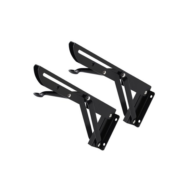 Kearding 1 par de soportes de pared plegables de acero inoxidable para el hogar, la oficina, la tienda, el dormitorio, la de la cocina, el Conjuntos de muebles de dormitorio Negro 12 pulgadas