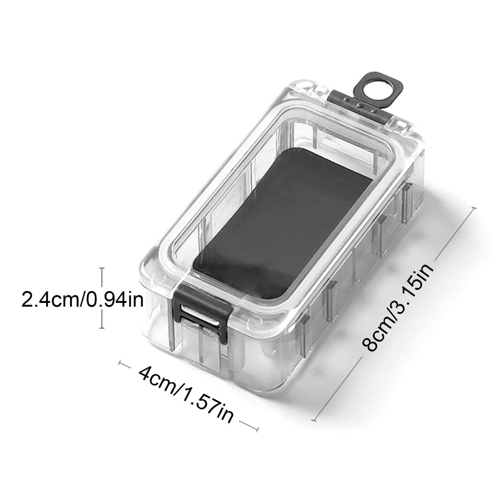 Rupoun Spliceable Night Glow Fishing Tackle Box, Magnetic Waterproof Lure Bait Organizer Tool Container for Outdoors (Black, 1 Piece, 3.15x1.57x1.18 inches / 8x4x3 cm)