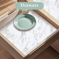 thumbnail image 3 of 2-Layer Drawer and Shelf Liner for Kitchen Cabinet: 12 in X 20 Ft Non Slip Waterproof Paper Adhesive Refrigerator Liners White Marble Easy Bathroom with Knife Tape Measure, 3 of 4