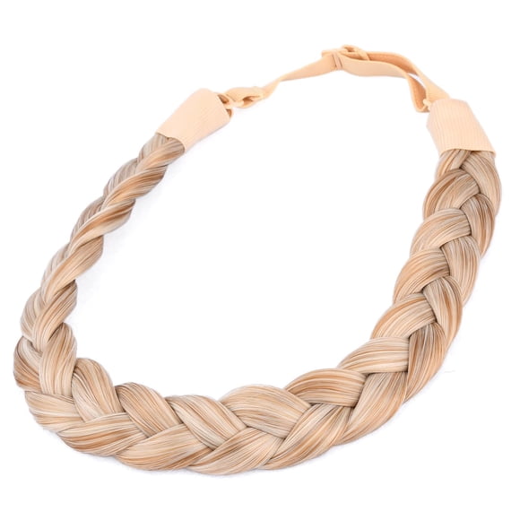 DIGUAN Diadema trenzada de pelo sintético Trenzas trenzadas anchas y gruesas clásicas Postizo elástico Mujer Chica Accesorio de belleza 55 g aHairBeauty (Rubio miel claro)