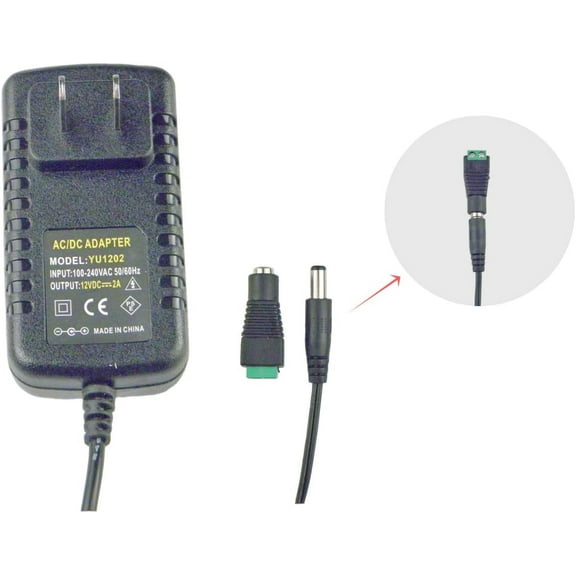 CHANCS Power Adapter Output DC 12V 2.5A Input AC 100-240V DC Power Supply for DC Motor,LED Strip Light