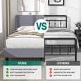thumbnail image 2 of VECELO Queen Size Bed Frame with Charging Station, Upholstered Platform Bed Frame with Wingback Headboard, No Box Spring Needed, Light Gray, 2 of 11