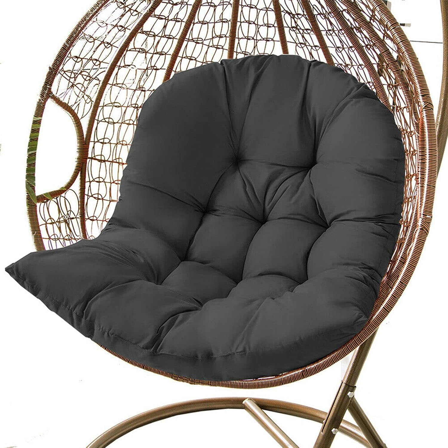 Egg Chair Outdoor Hammock Seat Cushion, Swing Hanging Chair Cushion for Indoor Outdoor Lounge Camping Yard Patio Garden Chair - Black