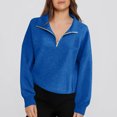 thumbnail image 6 of Half Zip Pullover Sweatshirt For Women Long Sleeve Casual Pullover Fleece Sweatshirt For Women Soft Sweatshirt 1/4 Zip, 6 of 6