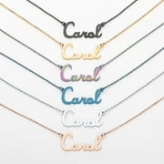 Personalized Planet Stainless Steel Script Name Necklace ,Women's