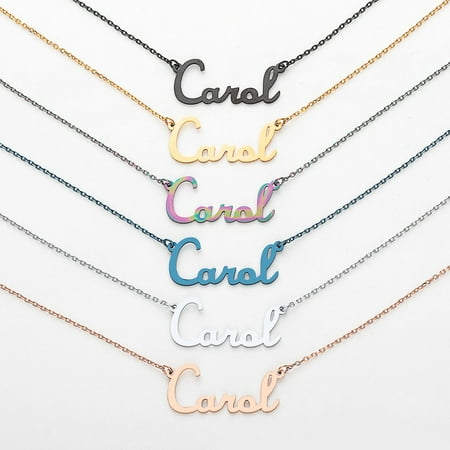 Personalized Planet Stainless Steel Script Name Necklace ,Women's