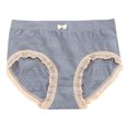thumbnail image 1 of Gibobby Ropa interior mujer algodón Bragas de algodón Regalo para mujer Calzoncillos Bragas de encaje sexy Ropa interior Bragas Bikini Sólido Calzoncillos para mujer Bragas(Azul， M), 1 of 5