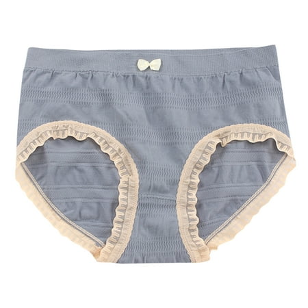 

Women Underwear Cotton Stretch Underpants Lace Bikini Solid Knickers Moisture-Wicking Women s Panties