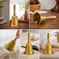 thumbnail image 4 of Christmas Hand Bell with Wooden Handle, Embossed Metal Vintage Service Call, Festive Holiday Decor for Wedding, Party, Home, Tabletop Seasonal Display, 4 of 7