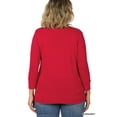 thumbnail image 4 of Zenana Women's Front V-Neck Classic Thin Snap Button Down 3/4 Sleeve Ribbed Knit Cardigan, 4 of 4