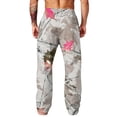 thumbnail image 7 of Wide Leg Camouflage Jogger Pants for Men Baggy Elastic Waist All Season Workout Hiking Sweatpants with Pockets Gray XL, 7 of 7