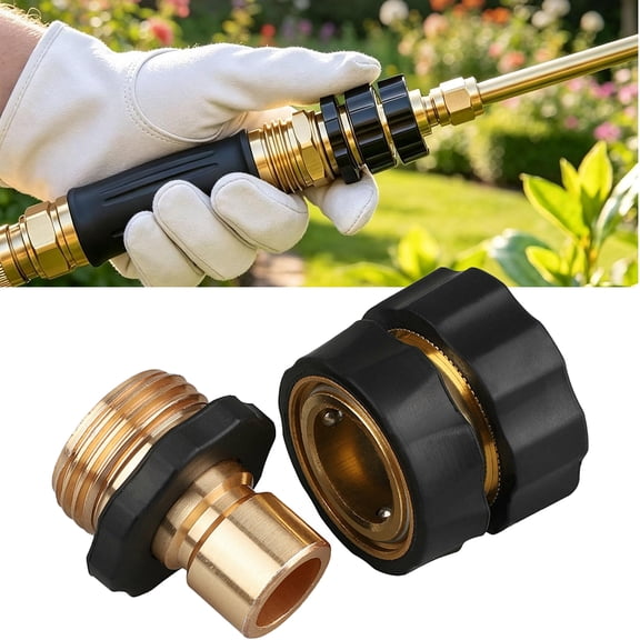 Garden Hose Quick Connector,3/4 Inch Male and Female Fittings Set for Sprinkler Pressure Washer and Nozzle,Easy Connect Water