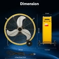 thumbnail image 4 of Pro 30" Heavy Duty Metal Drum Fan, 14000 CFM High Velocity Floor Fan, 3-Speed, 5in Solid Wheels Movable Industrial Drum fan for Commercial, Warehouse, Patio, Shop, Garage, Barn, 4 of 8