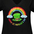 thumbnail image 4 of Inktastic Happy St. Patrick's Day Rainbow and Hat Women's Plus Size V-Neck T-Shirt, 4 of 5