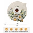 thumbnail image 6 of 13 Inch Round Placemats Set of 4, Daisy Flower Non Slip Heat Insulation PP Table Mats, Vintage Farmhouse Rustic Floral Plant Washable Place Mats for Kitchen Dining Party Table Decor, 6 of 7