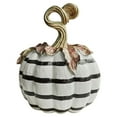 thumbnail image 2 of Clearance Desktop Ornament under $15,Decorative Pumpkin Statue Sculpture Resin Black & White Plaid Pumpkin Figurine Autumn Home Decor Stylish Halloween Centerpiece For Home, 2 of 9