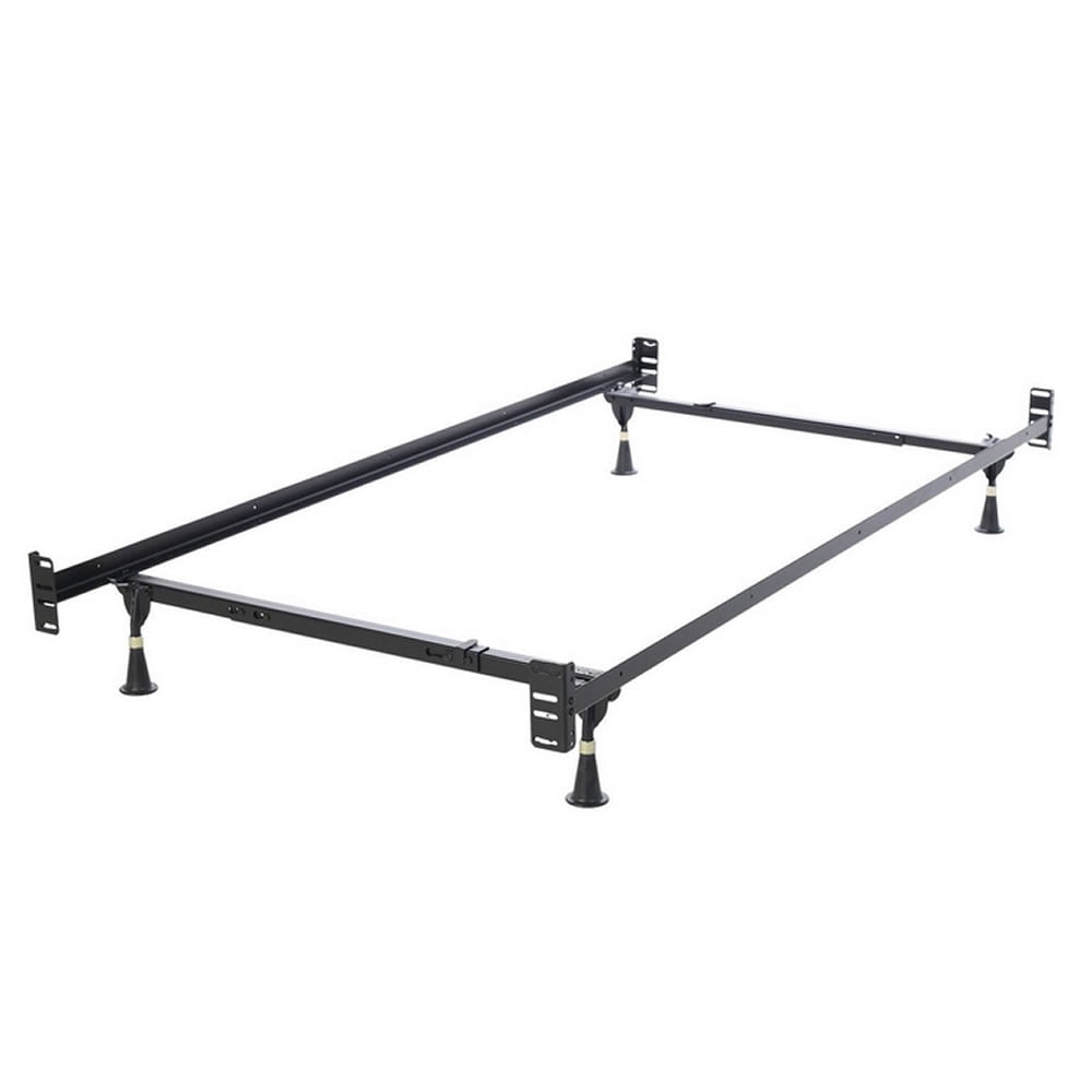 Twin/Full Adjustable Metal Bed Frame with Headboard Footboard Brackets