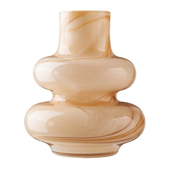 Beautiful 7.68" x 9.45" Bubble Beige Marbled Glass Vase by Drew Barrymore