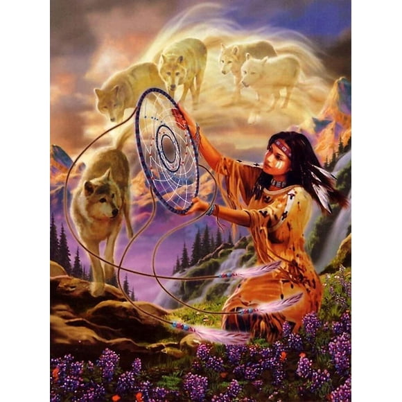 Dww-30 X 40 Cm ,attrape Rve Fille Et Loup Diamond Painting Broderie Diamant Peinture Canevas 5d Tableau Enfant Adulte Strass Lot Puzzle Dessin Decora