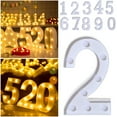 thumbnail image 3 of TUWABEII Light up Numbers, Number Battery Powered LED Light, White Plastic Numbers Sign, Night Light Number Decor for Graduation Engagement Wedding Baby Shower Birthday, 3 of 5