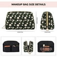 thumbnail image 2 of Daisy print Makeup Bag, Large Capacity Travel Cosmetic Bag for Women Girls- Travel Toiletry Bag Leather Portable Waterproof Makeup Case Organizer with Handle, 2 of 4