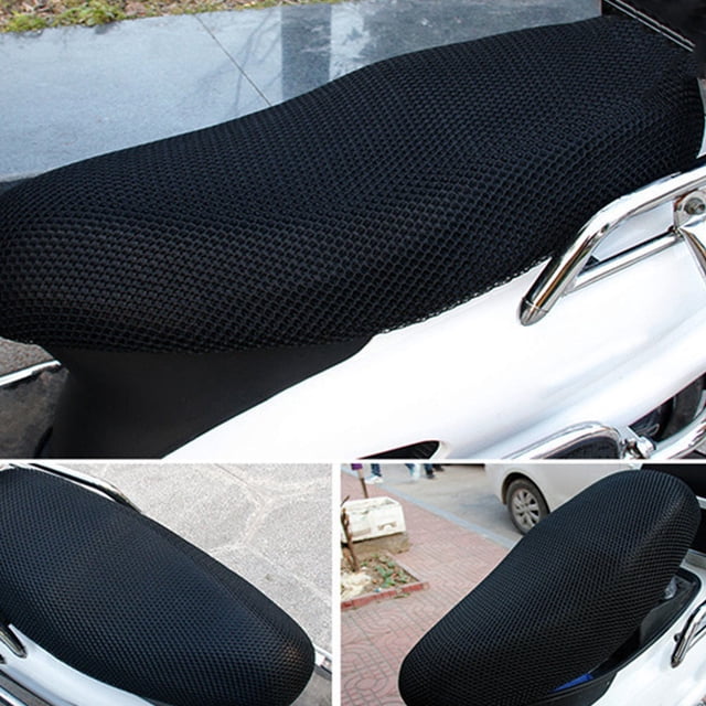 YOSADIER 2Pcs Motorcycle Seat Protector with 3D Polyester Fiber Square Design for Outdoor Riding and Daily Use