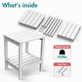 thumbnail image 5 of Hidpriva Adirondack Outdoor Side Table, 2-Tier HDPE Weather Resistant Patio End Table for Poolside Porch Backyard Patio Lawn, White, 5 of 5
