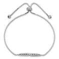 thumbnail image 2 of Auriga 925 Sterling Silver Rhodium-plated Fancy CZ Adjustable Bolo Bracelet for Women, 2 of 6