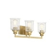 thumbnail image 4 of Hampton 3-Light Bathroom Vanity Light in Warm Brass, 4 of 6