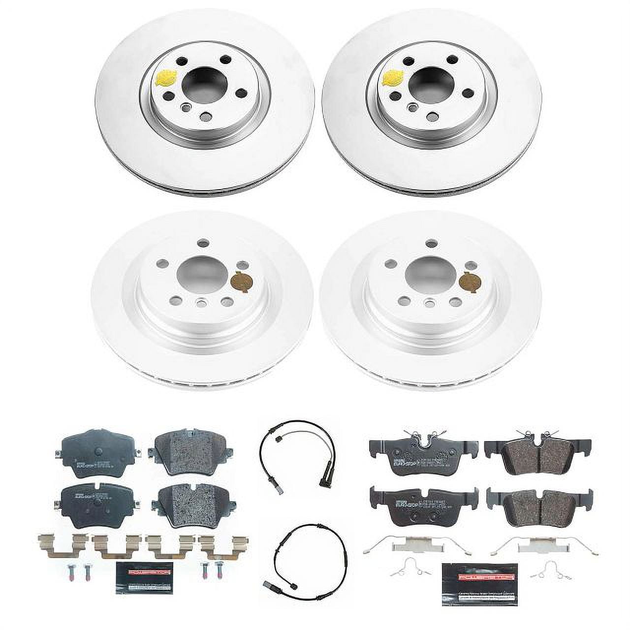 Power Stop Front and Rear Euro-Stop ECE-R90 Certified Brake Pad and Rotor Kit ESK7916