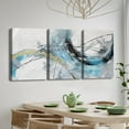 thumbnail image 3 of Hieng 3Pieces Canvas Wall Art Decor Modern Artwork Painting Print Abstract Brown And Beige Swirls Poster Wall Art for Living Room Home Decoration （Only canvas）, 3 of 6