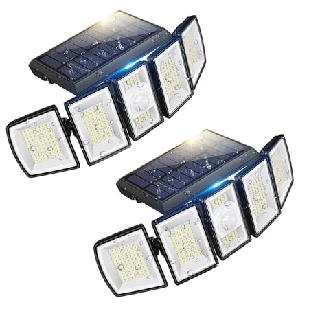 Voshy 300 LED Motion Sensor Outdoor Lights  5 Heads  360° Adjustable  2Pack