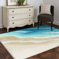 thumbnail image 3 of 4'x6' Area Rugs, Blue Gradient Beach Indoor Outdoor Area Rug for Living Room Bedroom, Watercolor Coastal Seaside Waves Ombre Washable Bathroom Rugs Kitchen Floor Carpet Mats Home Decor Aesthetic, 3 of 8