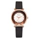 thumbnail image 1 of Reloj de cuarzo con banda de cuero de PU, marco de oro rosa con reloj de pulsera femenino con diamantes de imitación (negro), 1 of 4