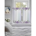 thumbnail image 3 of Spring Flowers Bathroom Window Curtain, Botanical Purple Floral Leaaves Gradient Light Filtering Coffee Kitchen Curtains, Bedroom Living Room Curtains 2 Panel 84"x45", 3 of 6
