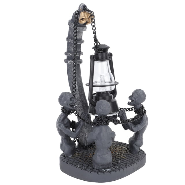 Lámpara De Calaveras De Halloween, Adorno De Luz LED De Halloween Espeluznante De Resina Fácil De Limpiar Para Escritorio Para Balcón