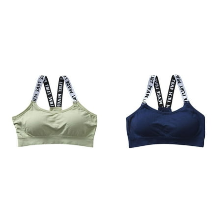 (2-Pack) Kcodviy Women Sports Bra Muscle Tops for Women Tops for Top Fitness Active Crop Tops for Women Yoga Female Pad Sportswear Fitted Top Women Vest Tank Tops Sport 6X Top Push Up Bralette