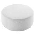 thumbnail image 3 of Callum Large 38" Round Woven Heathered Fabric Upholstered Ottoman, 3 of 7