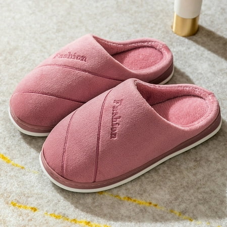 

Wefuesd Couples Women Slip-On Furry Plush Flat Home Winter Open Toe Keep Warm Slippers Shoes House Slippers For Women Slippers For Women Indoor Pink 39