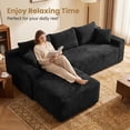 thumbnail image 2 of 94.5" Sectional Sofa Couch with L-Shape Chaise, UHOMEPRO 4-Seat Cloud Modular Sectional Couch for Living Room, Deep Seat Corduroy Sofa, No Assembly, Black, 2 of 9