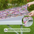 thumbnail image 6 of Purple Unicorn Rainbow Party Pattern Square Fitted Tablecloth with Elastic Edge,Square Table Cover,Washable Elastic Table Cover for Home Kitchen Party Decor 34"x34", 6 of 6